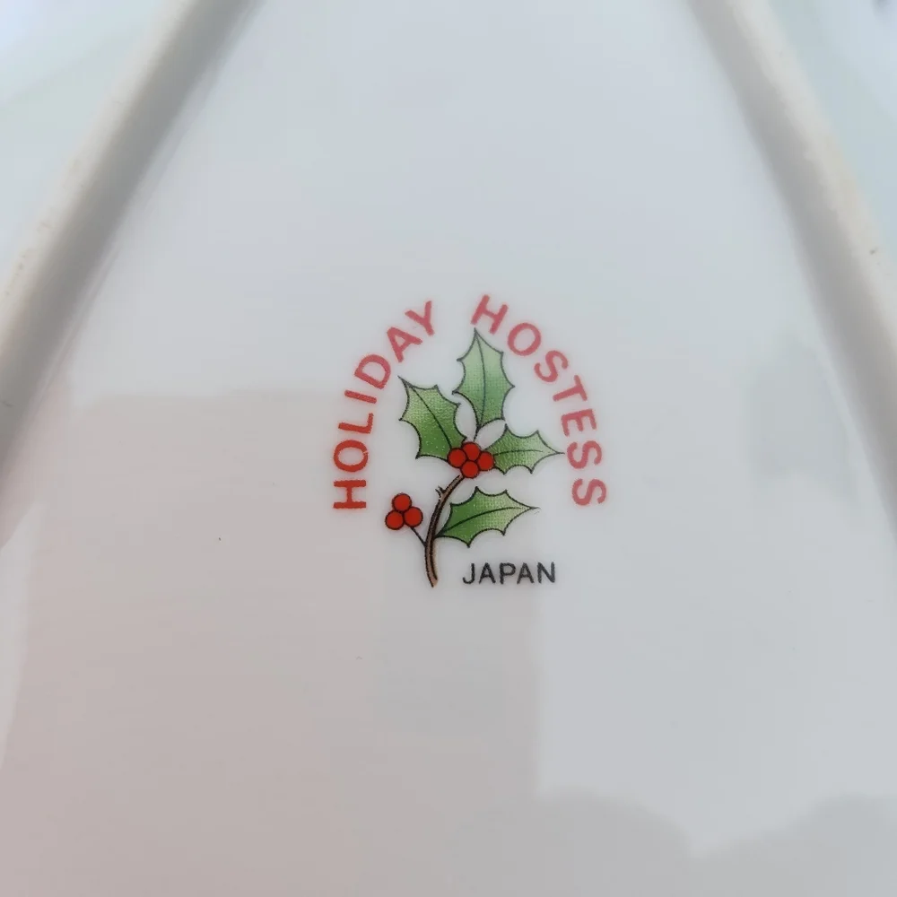 Vintage Holiday Hostess Fine China Christmas Tree Shaped Candy Dish